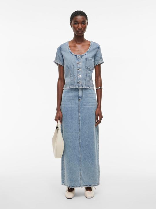 Actual product image Rouge Edit Denim Oberteil mit kurzen Ärmeln (34)