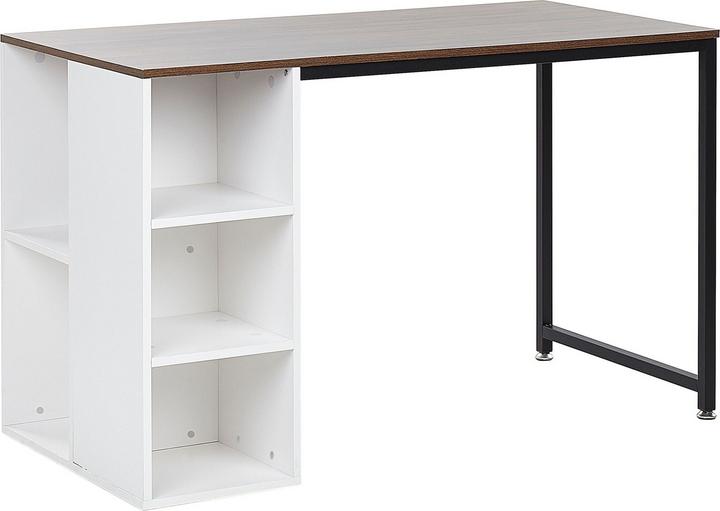 Image du produit Beliani Bureau blanc / bois foncé 120 x 60 cm DESE (120 x 60 x 75 cm)
