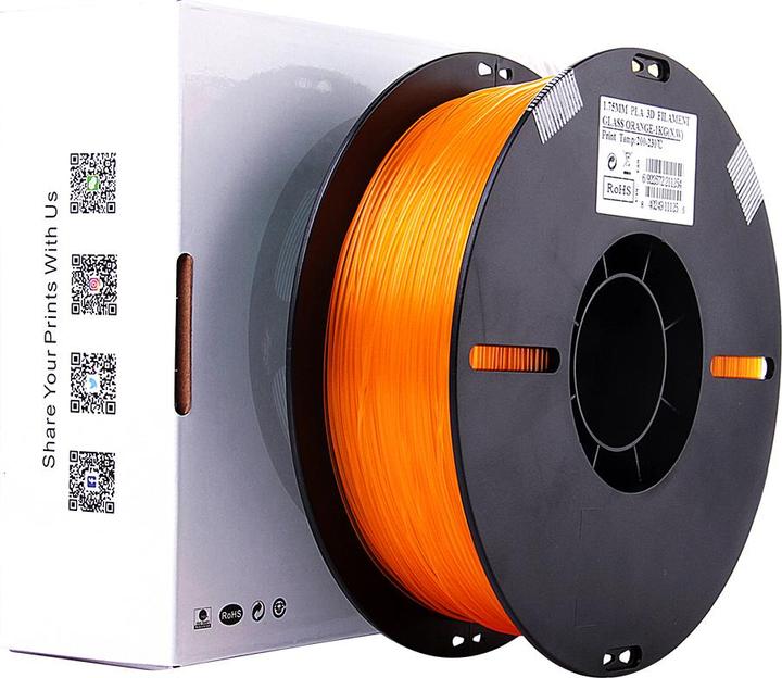 Image du produit eSUN Filament PLA Orange Transparent 1.75mm 1Kg (PLA, 1.75 mm, 1000 g, Orange)