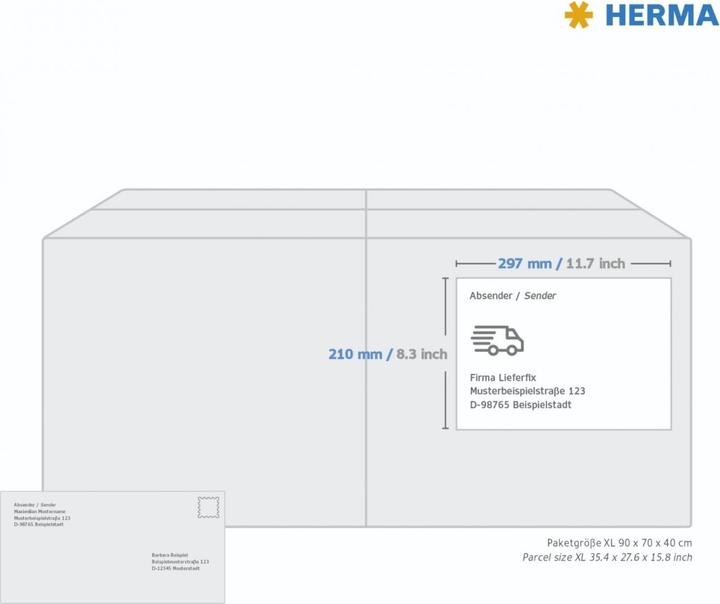 Produktbild HERMA Transparente Inkjet Etiketten A4