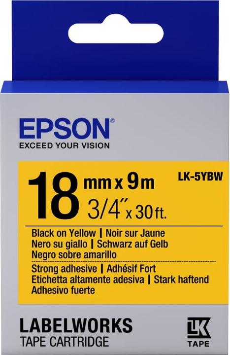 Etichetta energetica Epson Lk-5ybw (1.80 cm, Giallo)