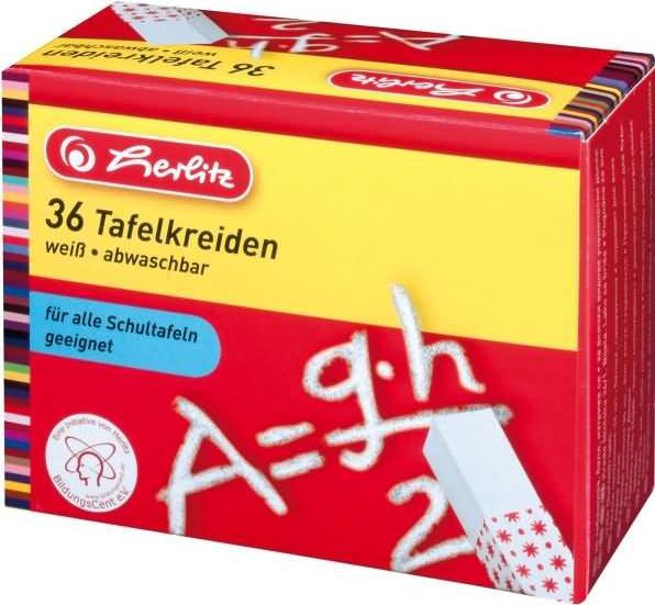 Herlitz Blackboard chalk, white, 36-count cardboard box (White, 36 x)