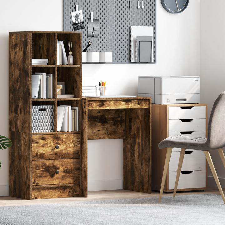 Actual product image VidaXL Desk Smoked oak MDF 60 x 40 x 76 cm Durable (60 x 40 x 76 cm)
