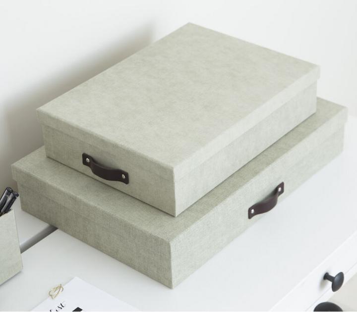 Image du produit Bigso Boîte Housse en lin Oskar Linen nature (26 x 35 x 8,5 cm)