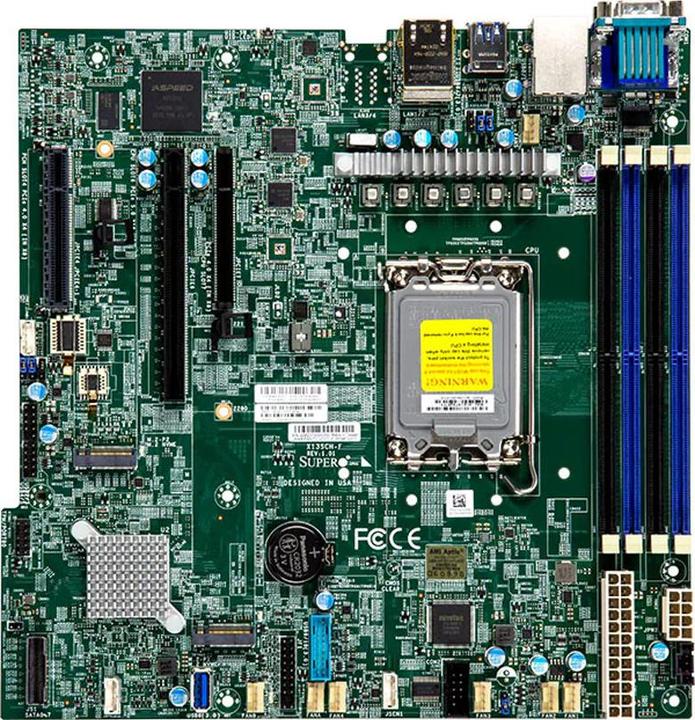 Actual product image Supermicro Mainboard X13SCH-F micro-ATX Socket 1700 DDR5-only Bulk (LGA 1700, Intel C266, mATX)