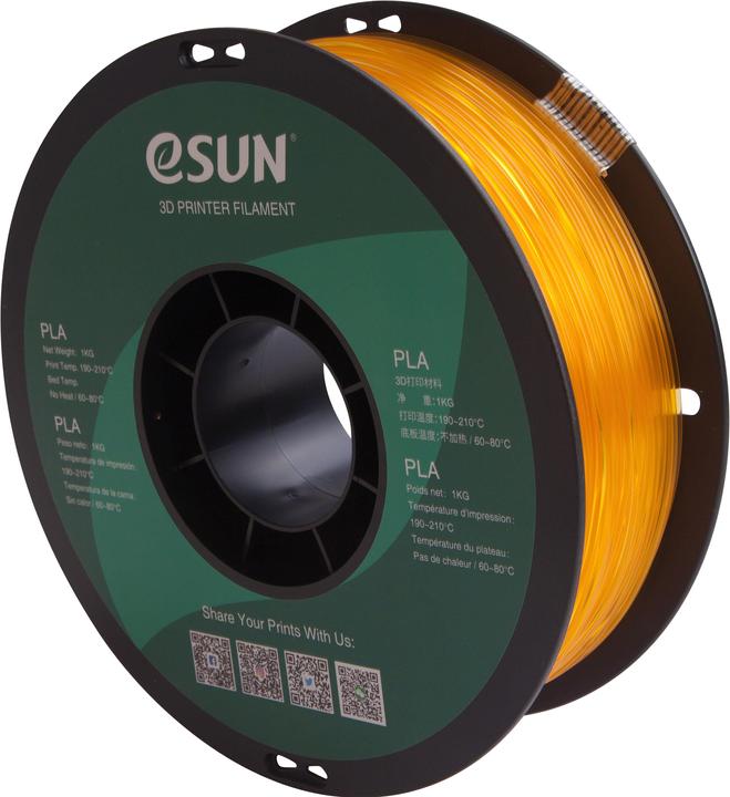 Image du produit eSUN Filament PLA Orange Transparent 1.75mm 1Kg (PLA, 1.75 mm, 1000 g, Orange)