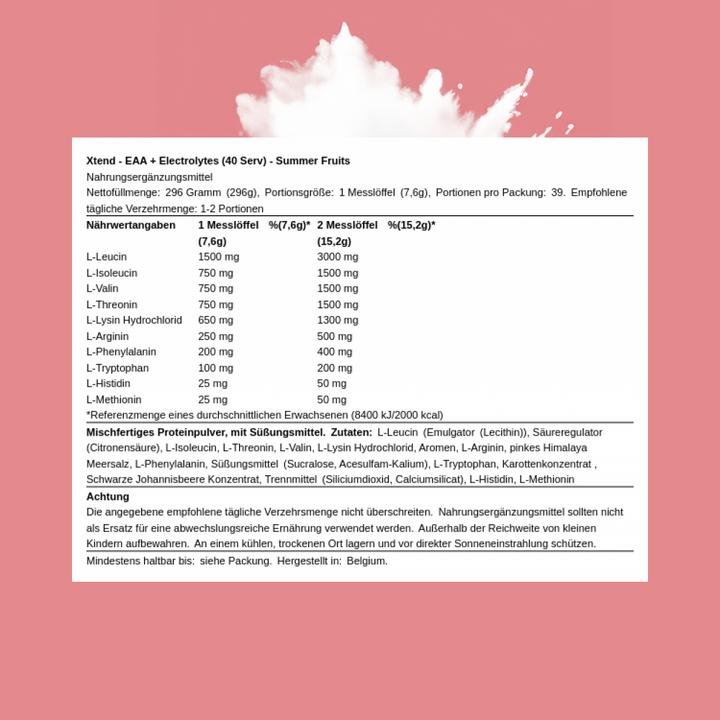 Actual product image Xtend EAA + Electrolytes (Summer Fruits, 1 pcs., 296 g)