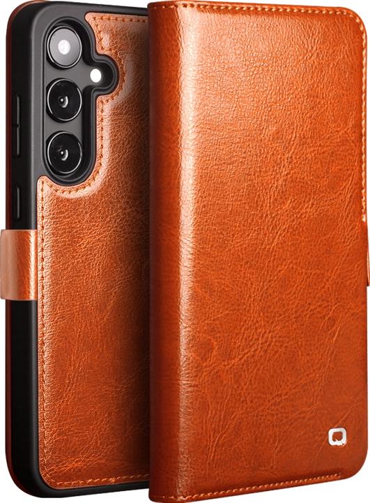 Image du produit QiAlino Fourre Flip cuir véritable avec fermeture magnétique clair (Samsung Galaxy S25)
