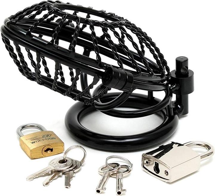 Image du produit Rimba Dispositif de chasteté mâle en métal avec 2 padlocks