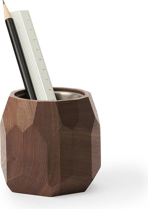 Image du produit Oakywood Geometric Pen Pot - Pot à crayons géométrique en bois - Noyer -