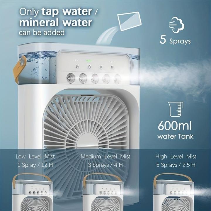 Actual product image PhoneLook USB Ventilator mit Nebelfunktion, multifunktional, 6 einstellbare Sprühmodi und Aromadiffusor