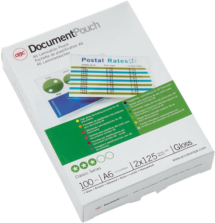 Produktbild GBC Laminierfolie (A6, 100 Stück, 125 µm)