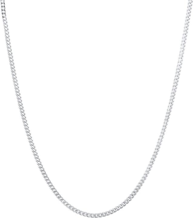 Actual product image Kuzzoi Mens Curb Chain Necklace Basic Fine 925 Silver (925 sterling silver, 50 - 55 cm)