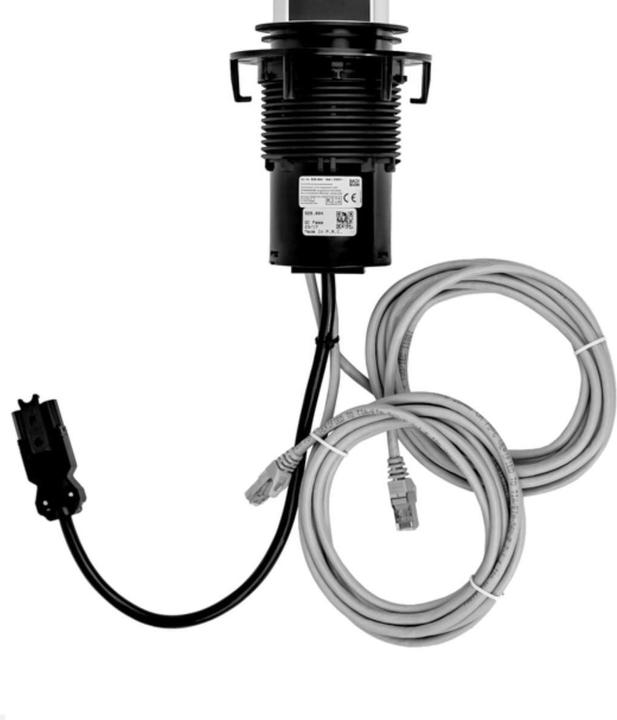 Actual product image Bachmann ELEVATOR power strip 1x Schuko 2x LAN chrome matt (1 x, CEE 7/3, RJ45, 0.50 m)