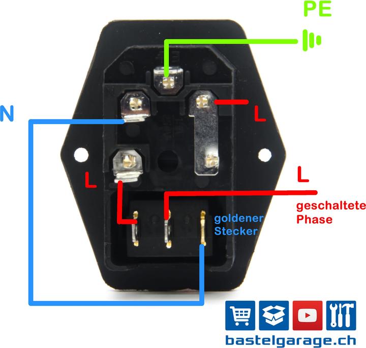 Produktbild Purecrea IEC320 C14 Kaltgerätebuchse / Einbaustecker