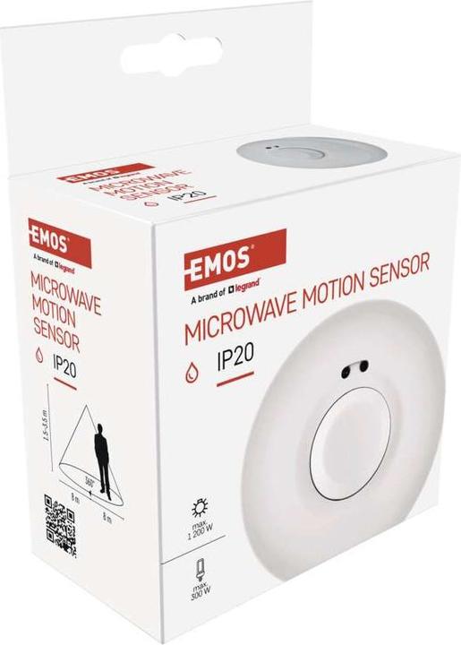 Produktbild Emos Bewegungsmelder (MW-Sensor) IP20 1200W Weiss (8 m)