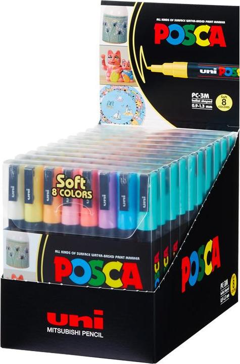 Immagine prodotto Posca Marchio PC-3M a punta tonda (Multicolore, 1.30 mm, 8 x)