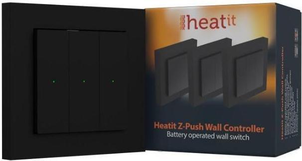 Produktbild Heatit HEAE4512694 - Z-Push Wall Controller Z-Wave 700 series (Black) (Schaltaktor)