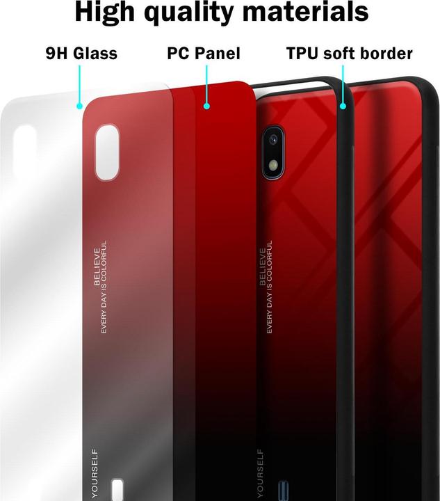 Image du produit Cadorabo Couverture en verre TPU 2 couleurs (Samsung Galaxy A10, HTC One M10)
