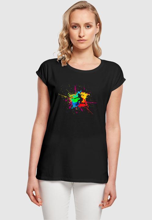 Produktbild Merchcode Ladies Color Splash Player Extended Shoulder Tee - 116313 (3XL)