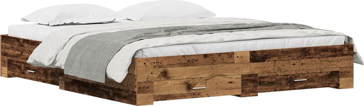 Produktbild VidaXL Bett mit Schubladen Altholz 180x200 cm Holzwerkstoff (180 x 200 cm)