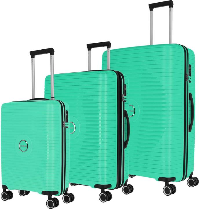 Travelite Orbita 4 Rollen Kofferset 3-teilig mit Dehnfalte (208 l, XL (ab 115l))