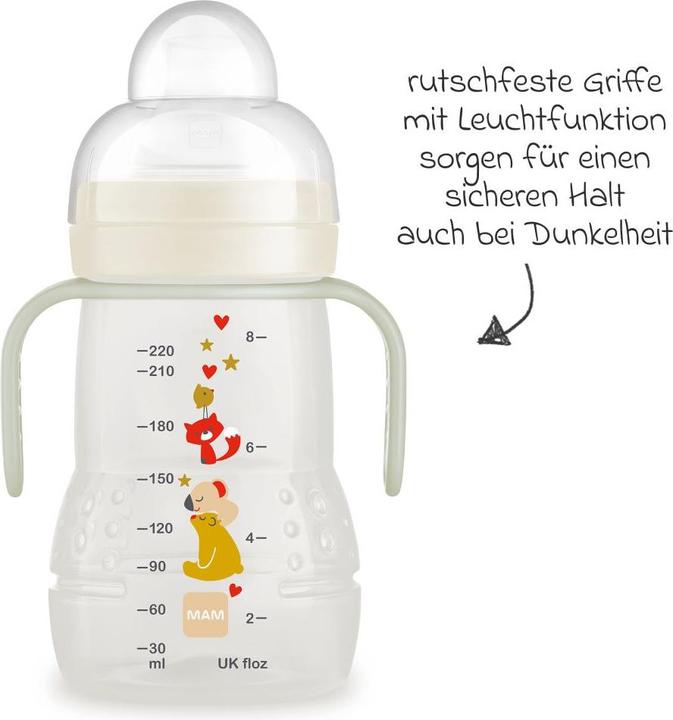 Produktbild MAM Babyflaschen PP-Flasche Trainer + Night 220 ml - Beig (220 ml)