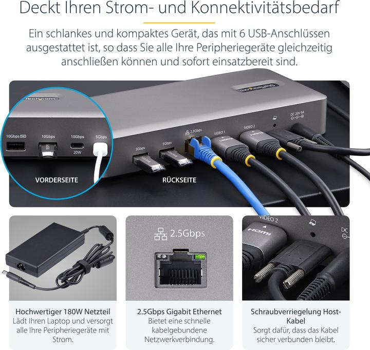 Produktbild StarTech Usb4 Docking Station Dual 4k (USB-C, 2 Ports)