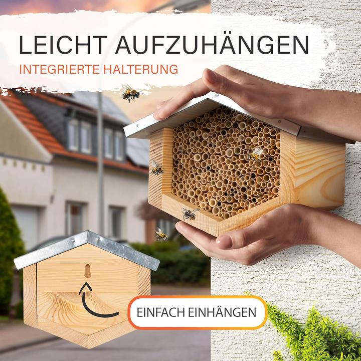Produktbild Beesi Insektenhotel mit Schilfröhrchen für Wildbienen (Wildbienen)