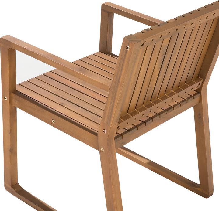 Image du produit Beliani Ensemble de meubles de jardin en acacia marron clair 6 places 7 pièces SASSARI (90 cm)