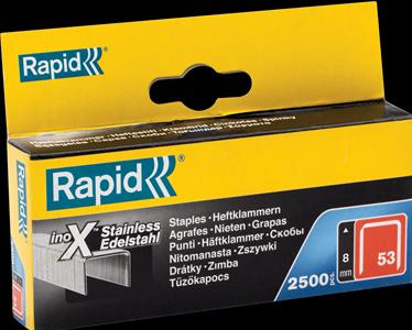 Rapid Typ 53 Feindrahtklammer 8 mm Edelstahl (2500 x)