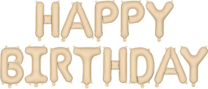 Actual product image Partydeco Guirlande de ballons "Joyeux Anniversaire" Beige pastel