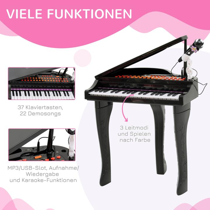 Produktbild Homcom Kinderklavier inklusive Hocker (Englisch, Deutsch)