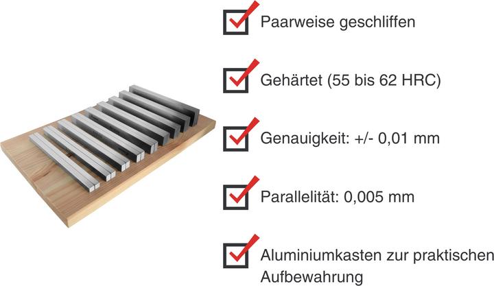 Produktbild Paulimot Parallelunterlagen-Set 18-teilig Länge 160 mm, Breite 8 mm