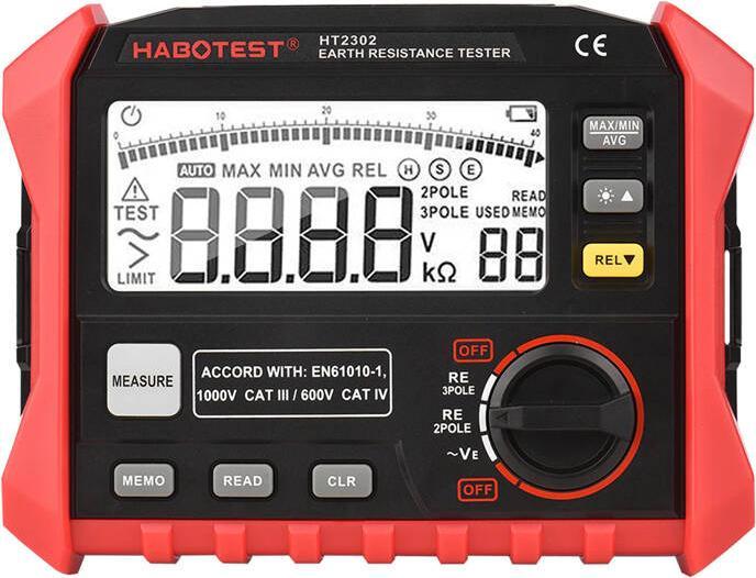 Produktbild Habotest HT2302 Digital Earth Resistance Tester (CAT III)