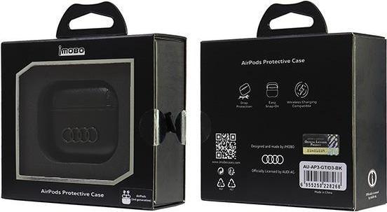 Actual product image Audi Leather Big Logo AirPods 3 cover czarny/black AU-AP3-GT/D3-BK (Headphone bag)