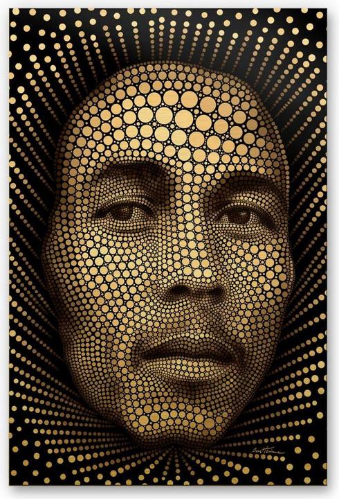 Produktbild Trenddeko Goldeffekt - Ben Heine - Circlism Bob Marley (75 x 120 cm)