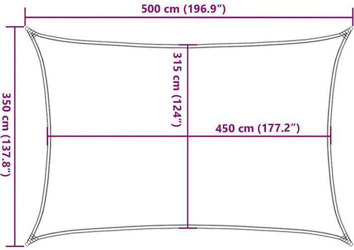 Image du produit VidaXL Sonnensegel 160 g/m² Rechteckig HDPE (3,5 x 5 m)