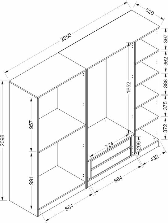Immagine prodotto Hanah Home Kaley (225 x 52 x 210 cm)