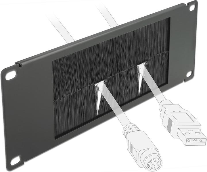 Delock 10″ Kabelmanagement Bürstenleiste