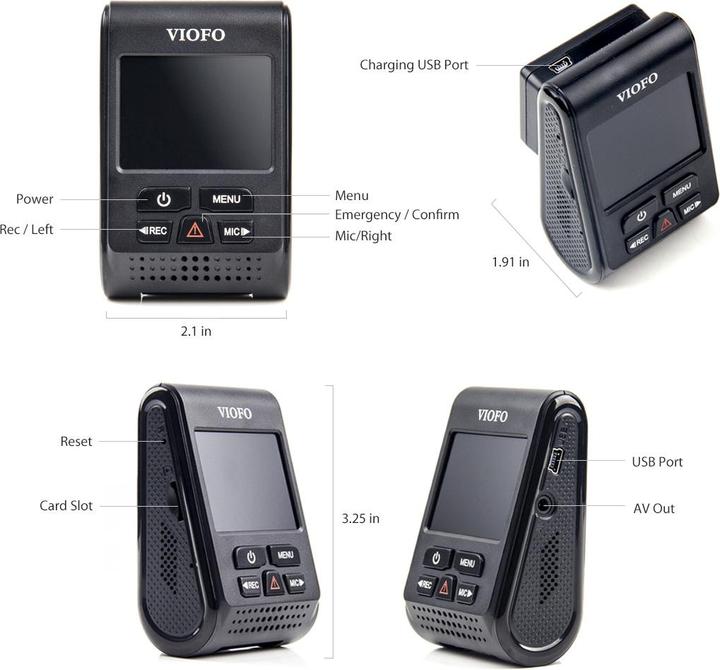Produktbild Viofo A119 V3 Dashcam Schwarz (Beschleunigungssensor, 2K)