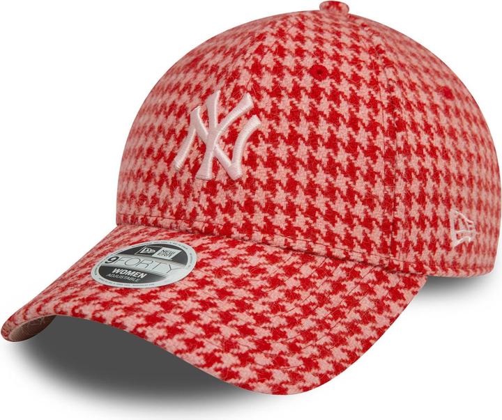 New Era 9Forty Damen Cap - HOUNDSTOOTH NY Yankees rosa rot