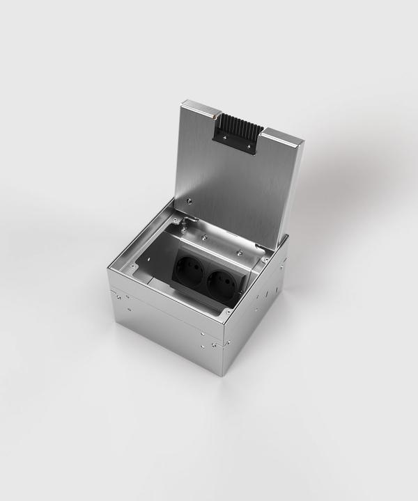 Actual product image Bodensteckdosen Systemtechnik Floor socket outlet 8902BB 2x 8902BB-1-0 Schuko, assignable 8902BB-1-0