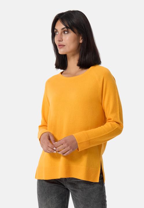 Cash-Mere Kaschmir Rundhals Pullover mit Seitenschlitzen (S)