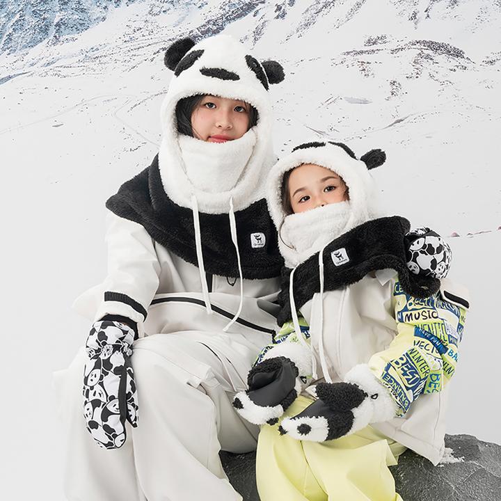 Actual product image Qunature The others Panda Heat Transfer Ski Gloves Kids Size S - Black/White (S)