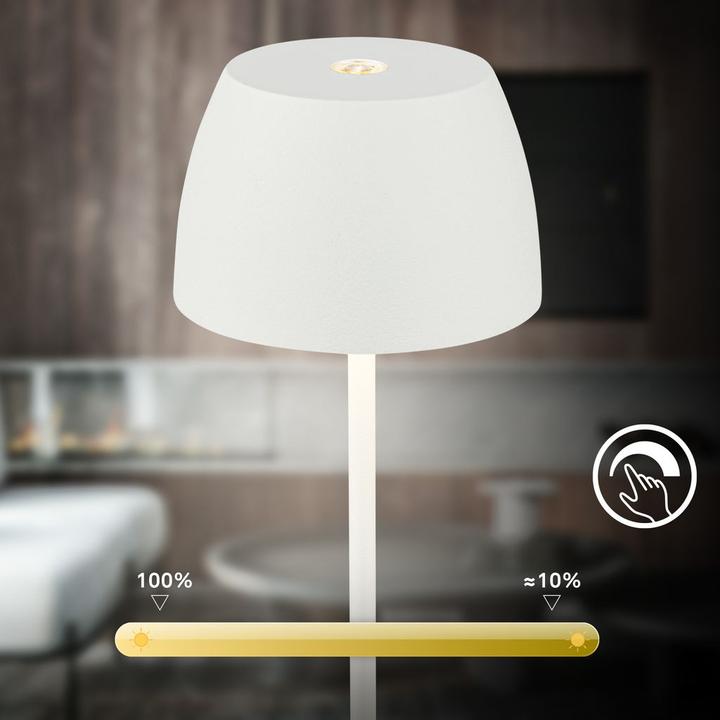 Actual product image Briloner Rechargeable LED table lamp - Mini Touch, white (150 lm)