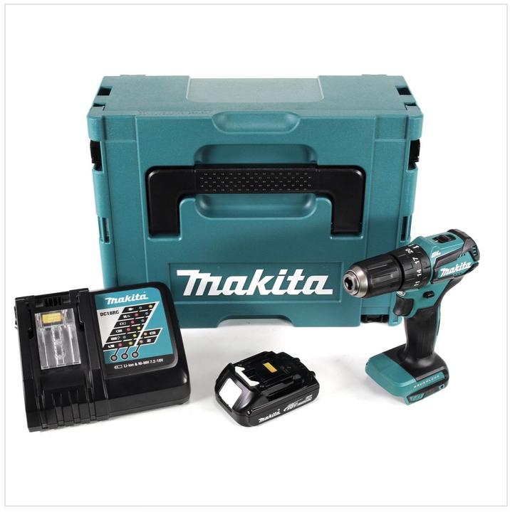 Productafbeelding Makita DHP 483 Y1J-D Accu klopboormachine 18V 40Nm in Makpac + 1x 1,5 Ah accu + lader (Oplaadbare batterij)