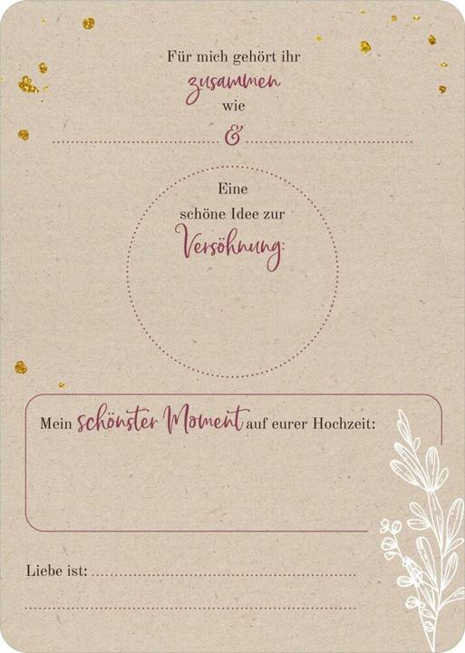 Produktbild 50 Gästebuchkarten zur Hochzeit (50 Stk.)