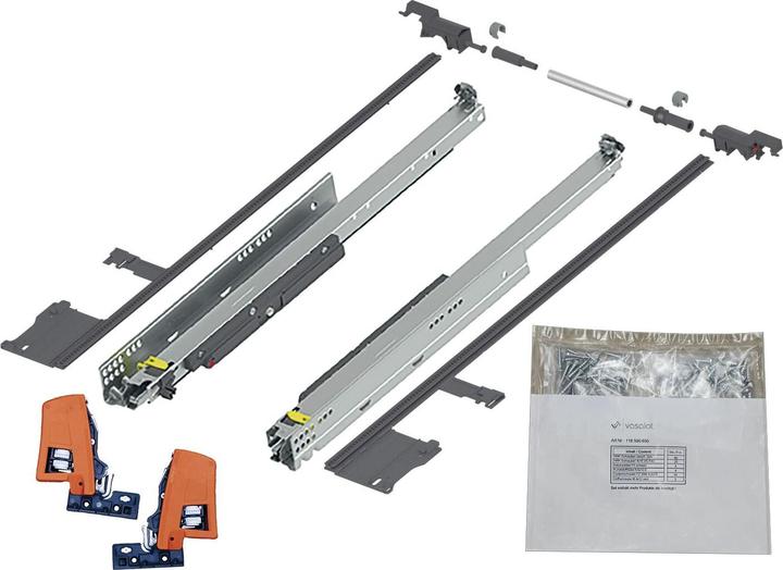 Produktbild Vasalat BLUM MOVENTO TIP-ON Schubladenschienen, 480mm Auszug 40kg Seitenstabilisierung