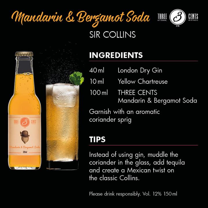 Produktbild Three Cents Mandarin & Bergamot Soda (24 x 20 cl)